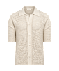 SUITSUPPLY  Sand Crochet Polo Cardigan