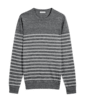 SUITSUPPLY  Rundhals-Pullover grau mit bretonischen Streifen