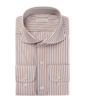 SUITSUPPLY  Brown Striped Slim Fit Shirt