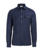 SUITSUPPLY  Navy Checked Overshirt