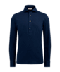 SUITSUPPLY  Popover maille jersey de coupe très ajustée bleue