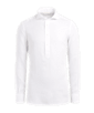 SUITSUPPLY  Camisa con media tapeta blanca corte Extra Slim