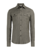 SUITSUPPLY  绿色斜纹衬衫外套