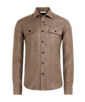 SUITSUPPLY  Chaqueta camisa de sarga marrón
