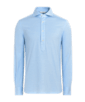 SUITSUPPLY  Camisa con media tapeta azul claro corte Extra Slim