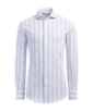 SUITSUPPLY  Camisa gris claro a rayas giro inglese corte Extra Slim