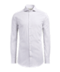 SUITSUPPLY  Randig ljusgrå skjorta i kypert med extra smal passform