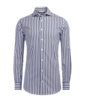 SUITSUPPLY  Randig marinblå skjorta i kypert med extra smal passform