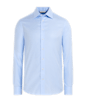 SUITSUPPLY  Camisa de sarga azul claro a cuadros corte Extra Slim