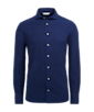 SUITSUPPLY  蓝色斜纹修身剪裁衬衫