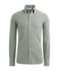 SUITSUPPLY  Camicia verde chiaro in twill vestibilità slim