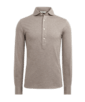 SUITSUPPLY  Camisa con media tapeta marrón claro corte Extra Slim piqué