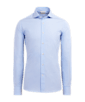 SUITSUPPLY  Camisa de sarga azul claro a rayas corte Slim