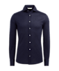 SUITSUPPLY  Marinblå jerseyskjorta med extra smal passform