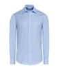 SUITSUPPLY  Camisa de sarga azul claro a cuadros corte Slim
