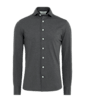 SUITSUPPLY  Mörkgrå skjorta i piké med extra smal passform