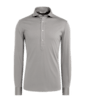 SUITSUPPLY  Camisa gris con media tapeta corte Extra Slim