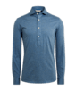 SUITSUPPLY  Camisa con media tapeta azul corte Extra Slim