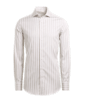 SUITSUPPLY  Ljusbrun poplinskjorta med extra smal passform