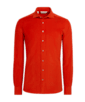 SUITSUPPLY  Camicia arancione in twill vestibilità slim