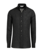 SUITSUPPLY  Camicia grigio scuro vestibilità slim con colletto in un unico pezzo