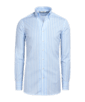 SUITSUPPLY  Randig ljusblå skjorta med extra slim fit och krage i ett stycke