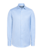 SUITSUPPLY  Ljusblå hundtandsmönstrad twillskjorta med extra slim fit