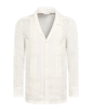 SUITSUPPLY  White Patch Pocket Pleated Slim Fit Shirt