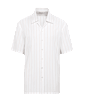 SUITSUPPLY  White Striped Lyocell Short Sleeve Shirt