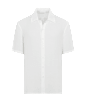 SUITSUPPLY  Off-White Viscose Linen Short Sleeve Shirt
