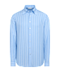 SUITSUPPLY  Mid Blue Striped Lyocell Shirt