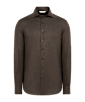 SUITSUPPLY  Dark Brown Linen Shirt