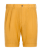 SUITSUPPLY  Yellow Pleated Bosa Shorts