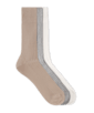 SUITSUPPLY  Lot de 3 paires de chaussettes classiques gris clair, blanc cassé, marron