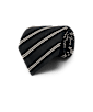 SUITSUPPLY  Corbata de jacquard negra a rayas