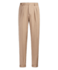SUITSUPPLY  Spodnie z zakładkami Blake, brązowe