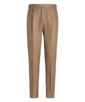 SUITSUPPLY  Pantalones Brentwood marrón claro plisados