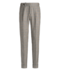 SUITSUPPLY  Brown Checked Pleated Braddon Trousers