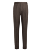 SUITSUPPLY  Spodnie Vigo z zakładkami, szarobrązowe