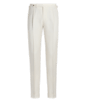 SUITSUPPLY  Vigo 米白色褶裥长裤