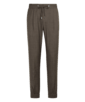 SUITSUPPLY  Spodnie z wiązaniem Ames brązowe