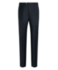 SUITSUPPLY  Navy Bird's Eye Slim Leg Straight Suit Trousers