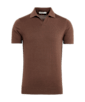 SUITSUPPLY  Maglietta polo marrone senza bottoni 