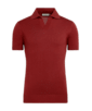 SUITSUPPLY  Koszulka polo bez guzików czerwona