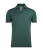 SUITSUPPLY  Koszulka polo bez guzików zielona 