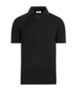 SUITSUPPLY  Black Ribbed Buttonless Polo