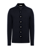 SUITSUPPLY  Navy Merino Polo Cardigan met Lange Mouwen
