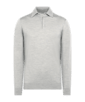 SUITSUPPLY  Light Grey Merino Long Sleeve Polo