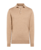 SUITSUPPLY  Mid Brown Merino Long Sleeve Polo