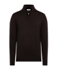 SUITSUPPLY  Dark Brown Merino Half Zip